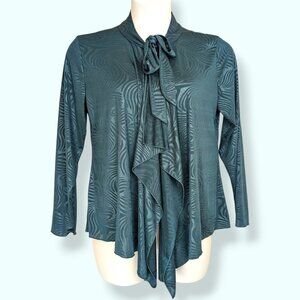 🍁V. Marallis Collection Turquoise Swirly Front Tie Sweater